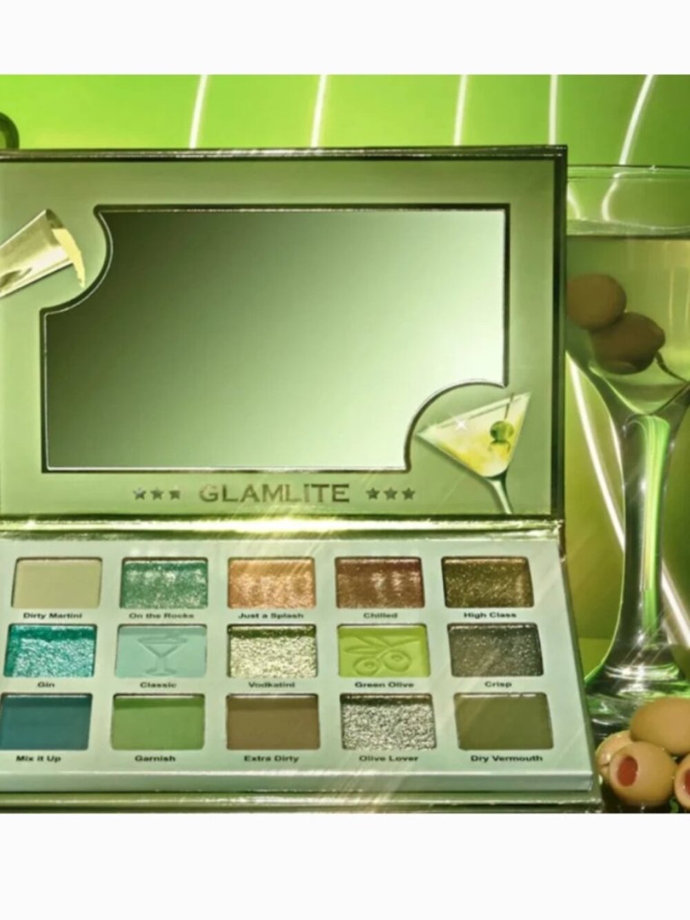 GLAMLITE Dirty Martini Eyeshadow Palette - 15 shades - NEVER USED/SWATCHED